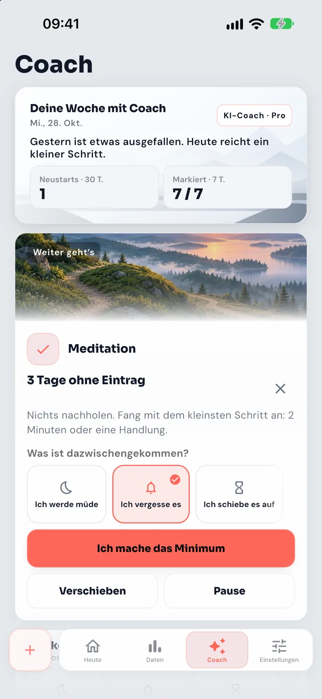 Was ist dazwischengekommen? mit „Ich vergesse es“