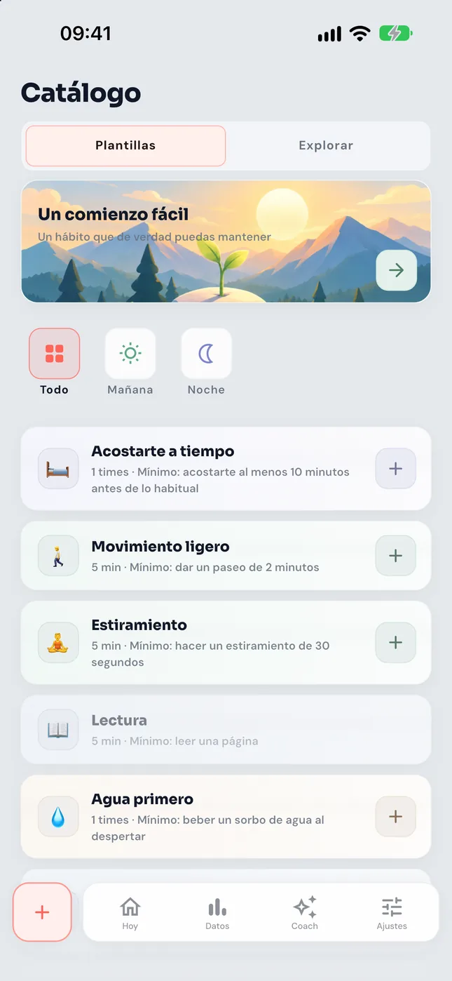 Inicio suave en el catálogo