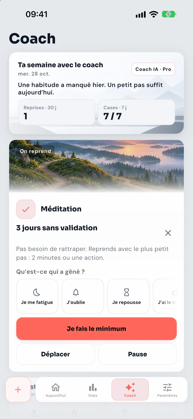 Aujourd’hui, avec la carte après un jour manqué