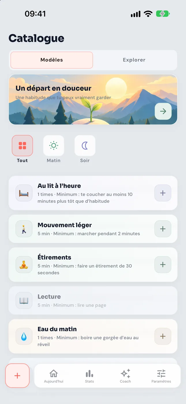 Départ en douceur dans le catalogue